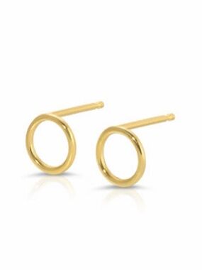 Maya Brenner Open Eclipse Stud Earrings Pair in Gold